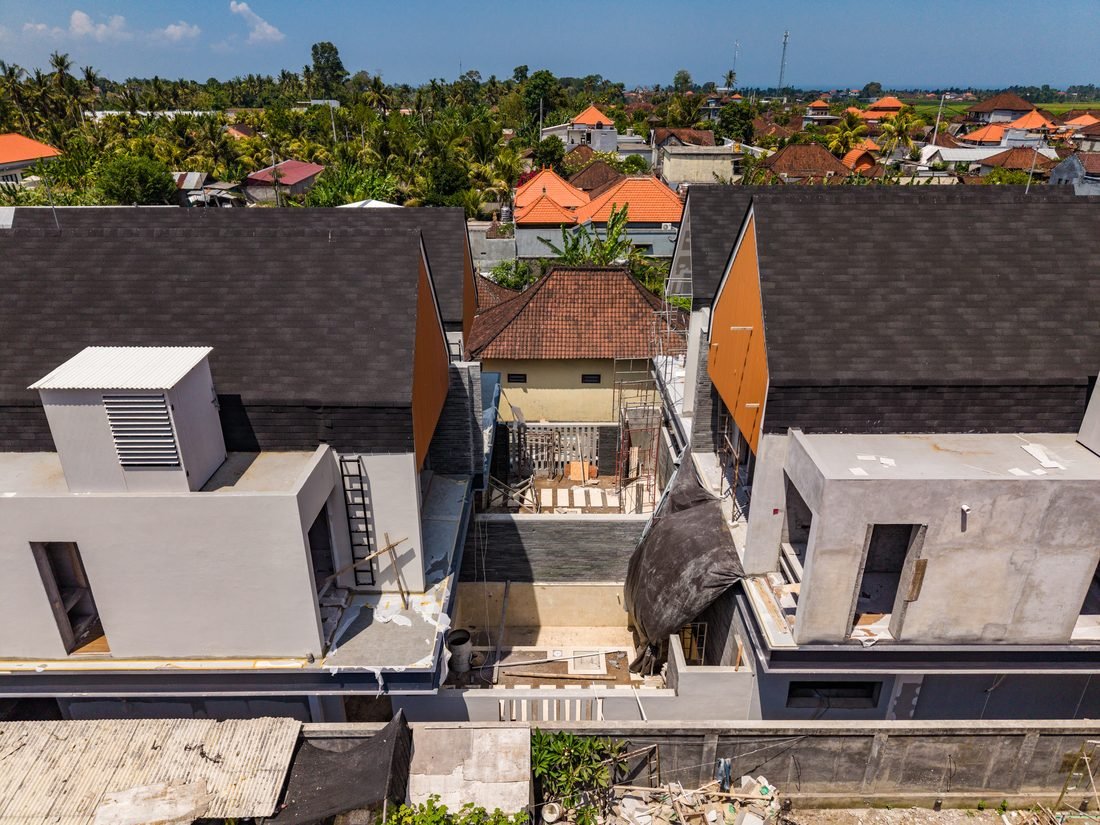 Courtyard and pool area of the Four Palms villas under construction, 22 September 2026