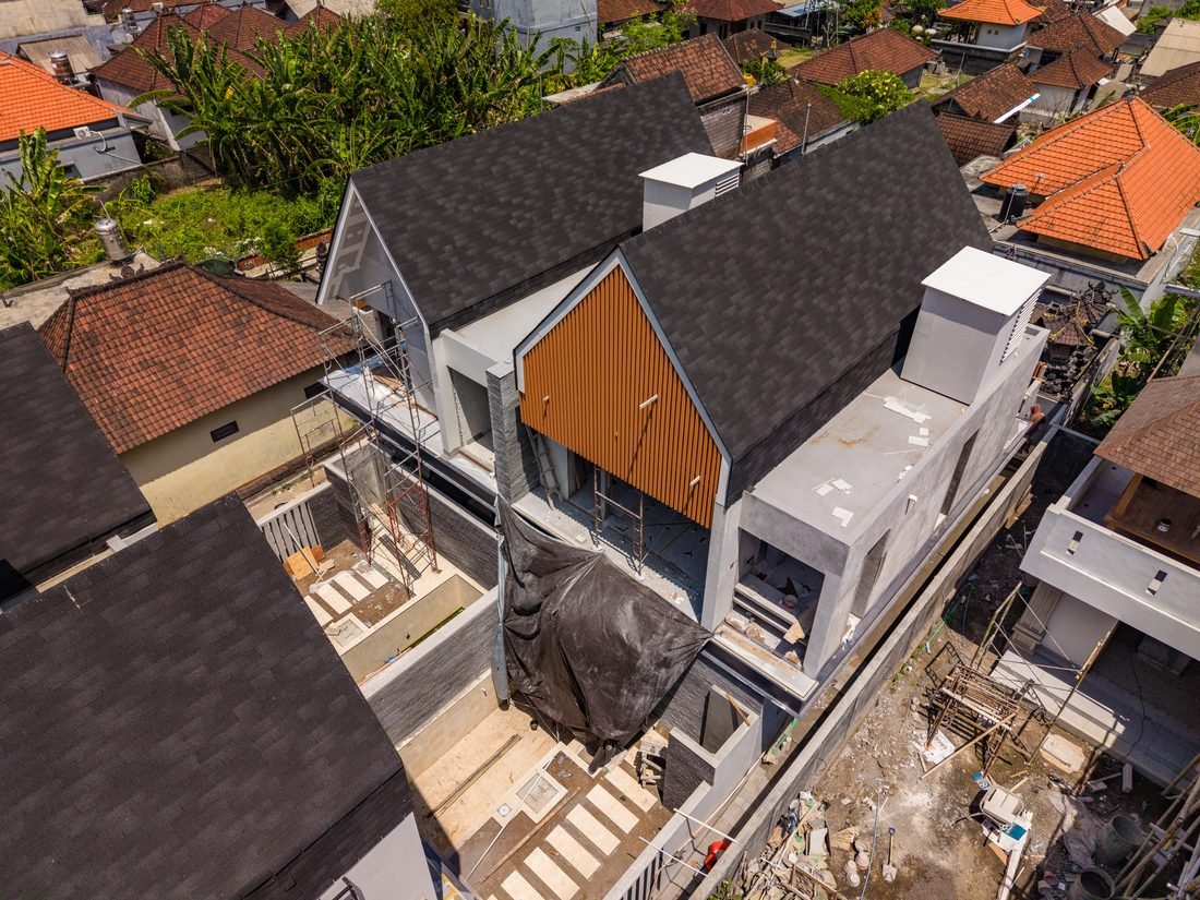 Interiors of the Four Palms villas under construction, walls and openings formed, 22 September 2026