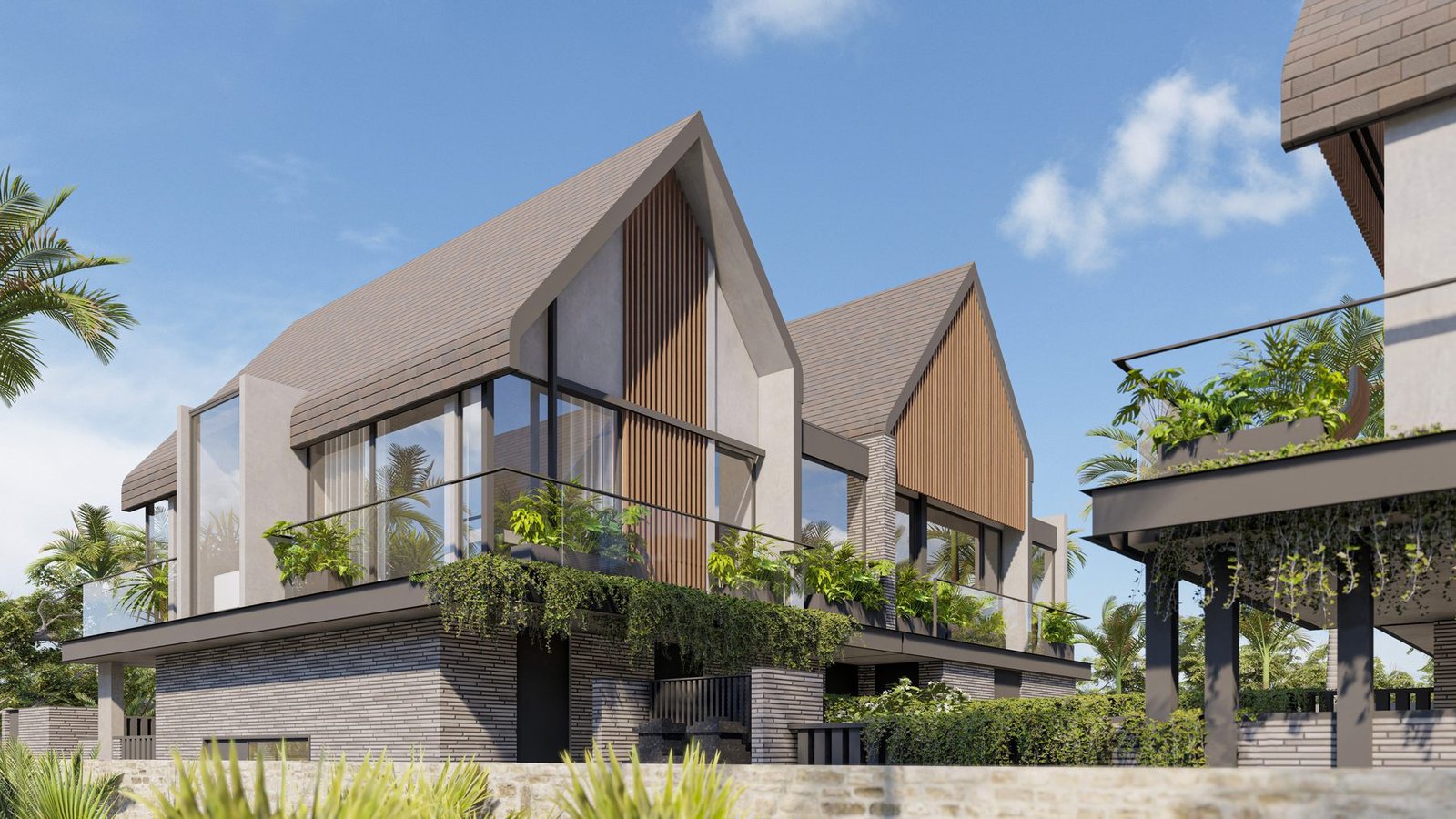 Architectural render of the Four Palms villas