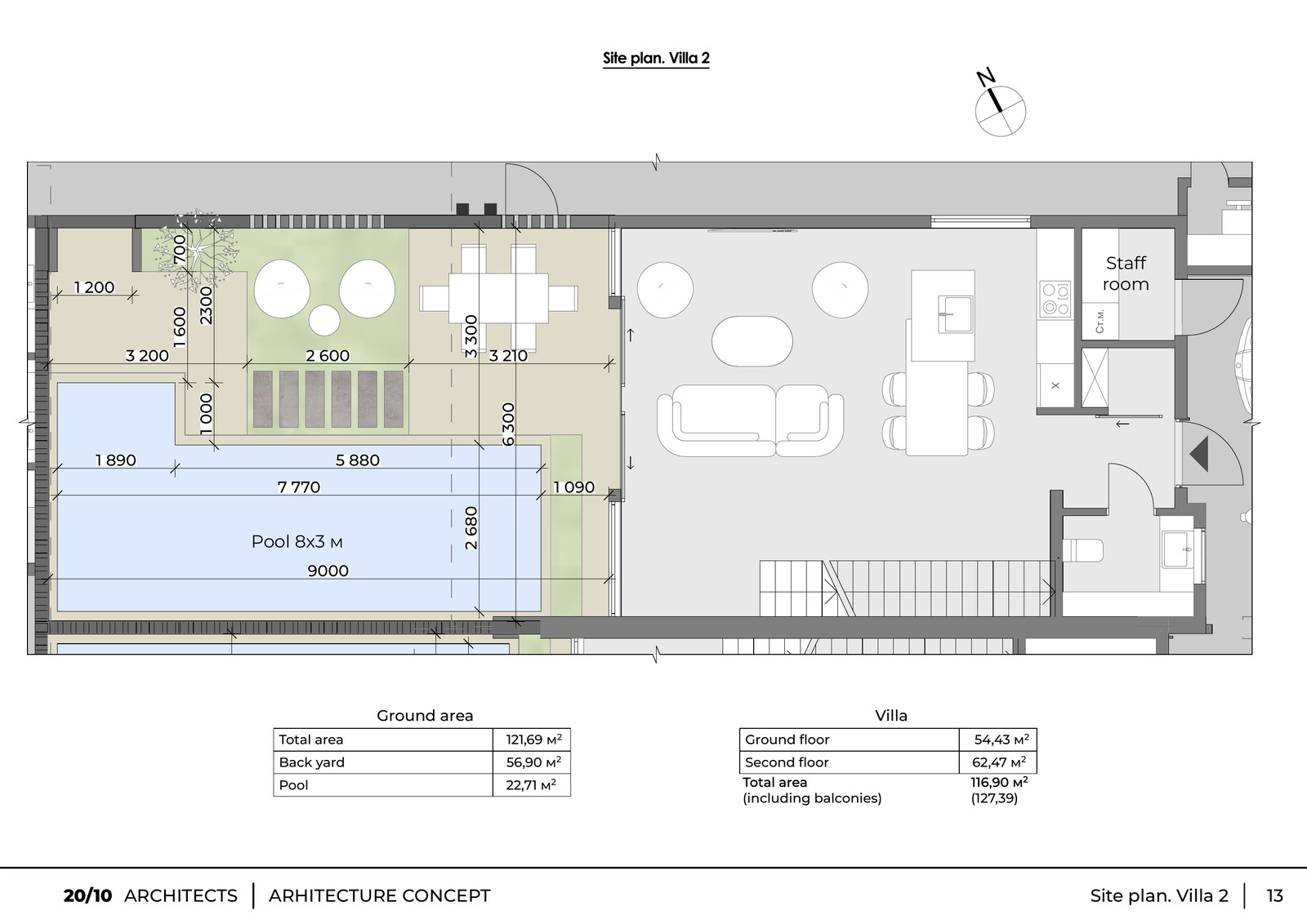 Ground floor plan of Villa 2 at Four Palms