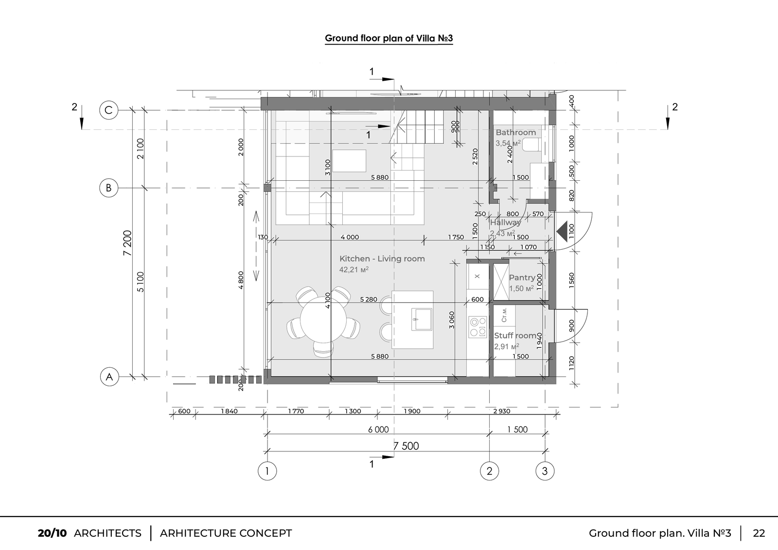 First floor plan of Villa 3 at Four Palms